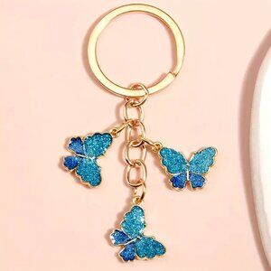 🌺 🌺 🌺 Blue Butterfly Keychain - Keyring - Backpack Charm